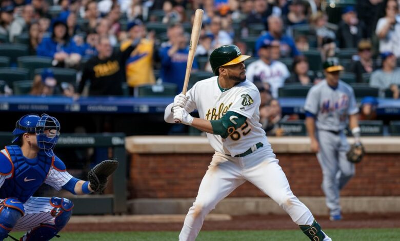 Oakland athletics vs mets match player stats​