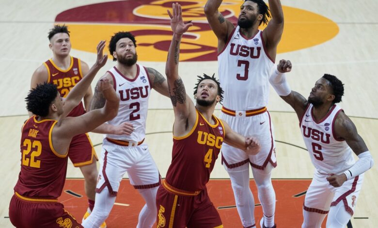 USC trojans men's basketball vs asu basketball match player stats​